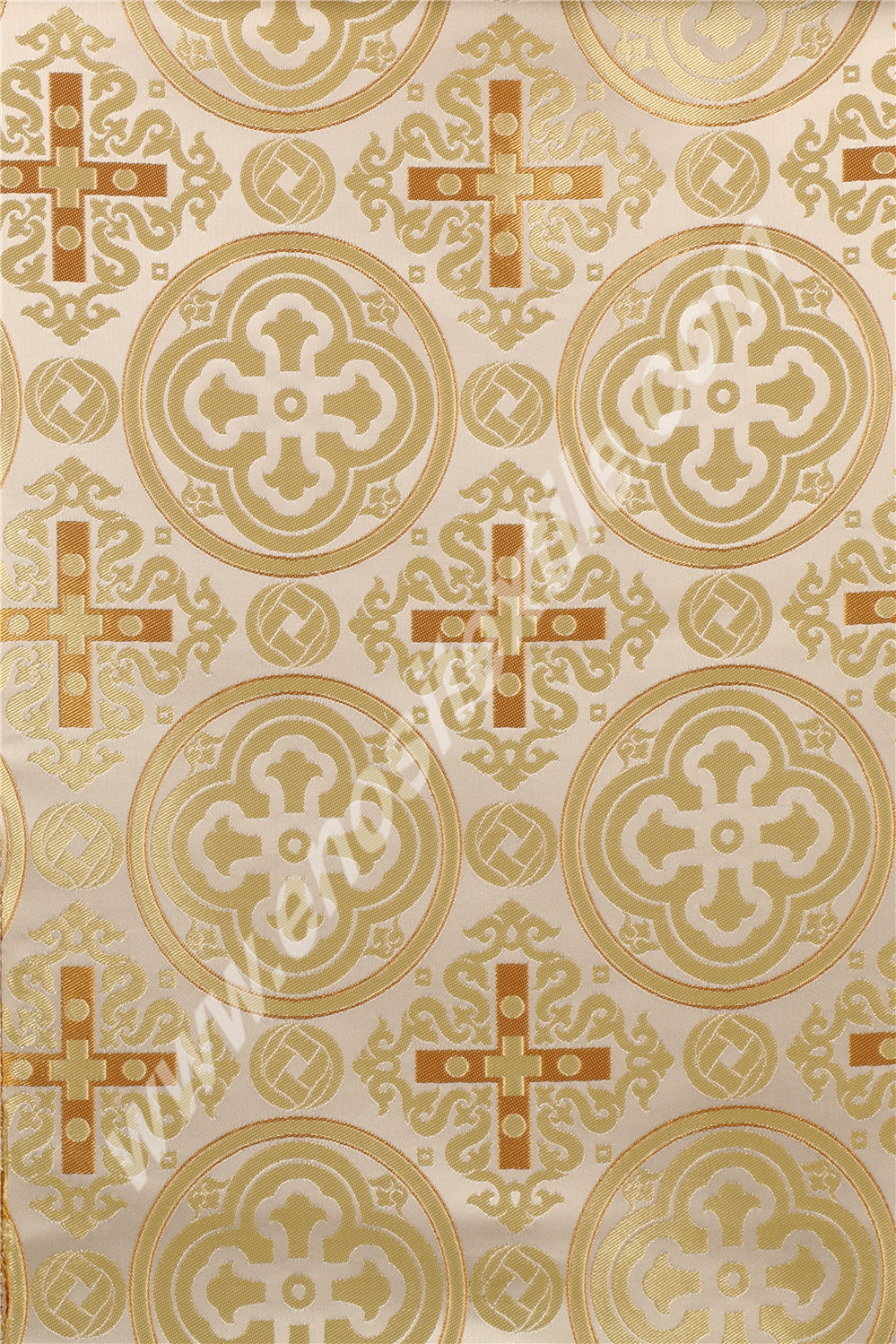 KL-037 White-Light Gold Brocade Fabrics